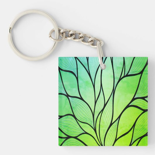 Helles Grünes Blau kreatives Verlass-Muster Schlüsselanhänger (Vorderseite)