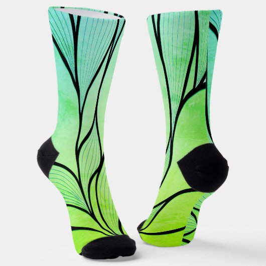 Helles Grünes Blau kreatives Verlass-Muster Socken (Gewinkelt)