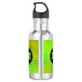Helles grünes LED-Muster individuelles Monogramm Trinkflasche (Rückseite)