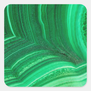 Helles grünes Malachit-Mineral Quadratischer Aufkleber