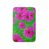 Helles, grünes und rosa Blume-Muster Badematte (Vorderseite Vertikal)