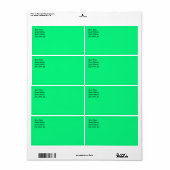 Helles grünes Versandschild (Vorne)