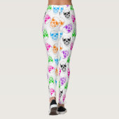Helles Halloween farbenfrohe Schädelleder Leggings (Rückseite)