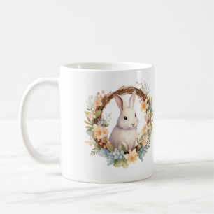 Helles Hasen mit Frühlingsblumen BLANK Kaffeetasse