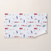 Helles Haus-Segel-Boots-nautischmuster Badhandtuch Set (Handtuch)