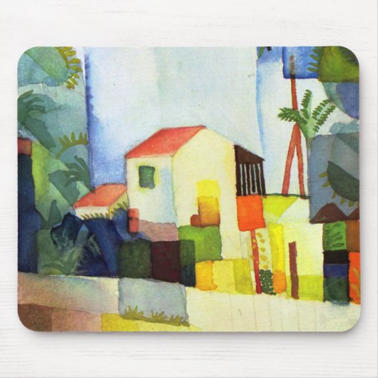 Helles Haus von August Macke Mousepad (Vorne)