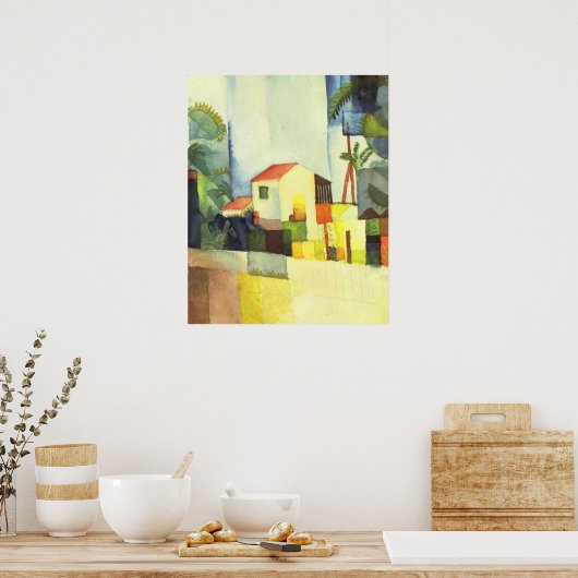 Helles Haus von August Macke Poster (Küche)
