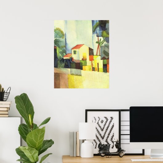 Helles Haus von August Macke Poster (Heimbüro)