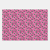 Helles, heiß rosa Farbleopard Druckmuster Geschenkpapier Set (Vorderseite 2)