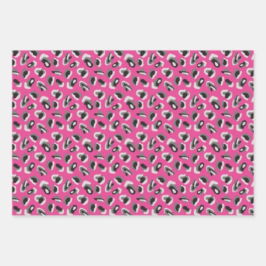 Helles, heiß rosa Farbleopard Druckmuster Geschenkpapier Set (Vorderseite)