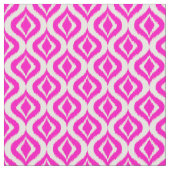 Helles, heiß rosa Retro-Chic Ikat Droptern Stoff (Nahaufnahme)