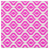 Helles, heiß rosa Retro-Chic Ikat Droptern Stoff (Nahaufnahme)