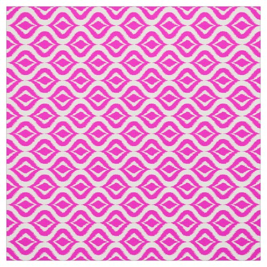 Helles, heiß rosa Retro-Chic Ikat Droptern Stoff (Muster)