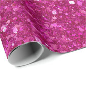 Helles heißes Rosa Funkelndes rosa Glittermuster Geschenkpapier (Rolleneckpunkt)
