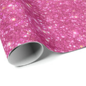 Helles heißes Rosa Funkelndes rosa Glittermuster Geschenkpapier (Rolleneckpunkt)