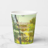 Helles Herbst-Aquarell-Papierbecher Pappbecher (Vorderseite)