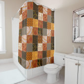 Helles Herbstpatchwork Duschvorhang (Beispiel)