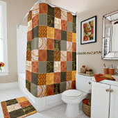 Helles Herbstpatchwork Duschvorhang