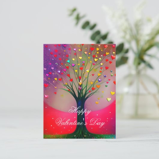 Helles Herzmuskelwald Postkarte (Stehend Vorderseite)