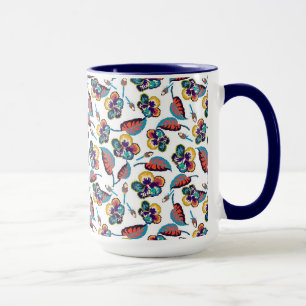 Helles Hibiskus-Muster des Monogramm- Tasse