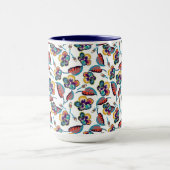 Helles Hibiskus-Muster des Monogramm-| Tasse (Zentrum)