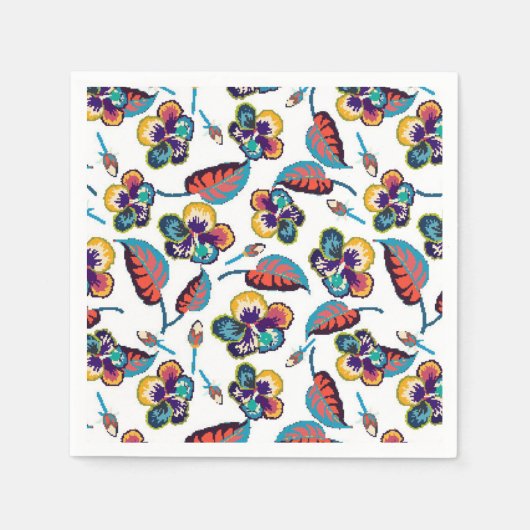 Helles Hibiskus Muster Serviette (Vorderseite)