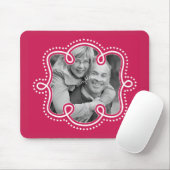 Helles Himbeerrosa gekritzeltes Rahmen-Foto Mousepad (Mit Mouse)