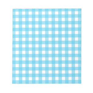 Helles Himmelblau Gingham Notizblock