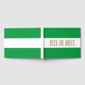 Helles Holiday Green White Stripes DECK THE HALLS Gästebuch (Voll)