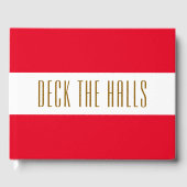 Helles Holiday Red White Stripes "DECK THE HALLS" Gästebuch (Vorderseite)