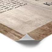 Helles Holz, Leuchten Begrüßungstafelgrafik Poster (Ecke)