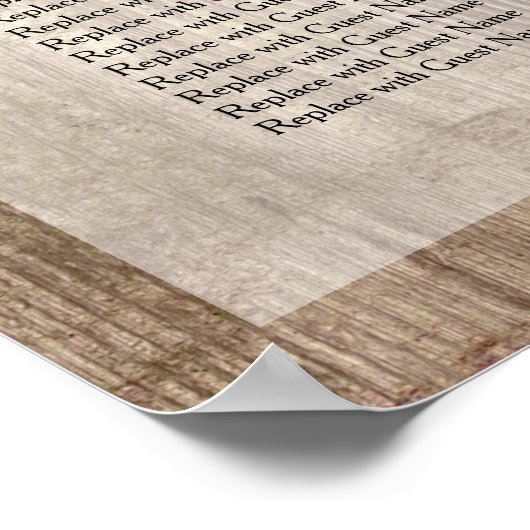 Helles Holz & Lights Hochzeitssitzdiagramm Poster (Ecke)