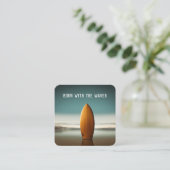 Helles Holzbrett am Ocean Beach Quadratische Visitenkarte (Stehend Vorderseite)