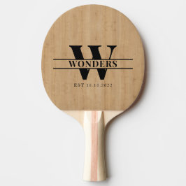 Helles Holzmaserung individuell monogrammiert Tischtennis Schläger