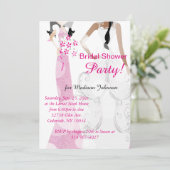 Helles Hübsch rosa Brautparty Einladung (Stehend Vorderseite)