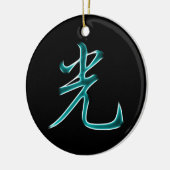 Helles japanisches Kanji-Symbol Keramik Ornament (Links)