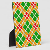 Helles Kariertes Argyl-Gelbgelbes Muster-Zubehör Fotoplatte (Seite)