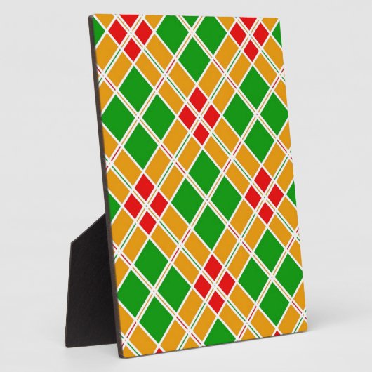 Helles Kariertes Argyl-Gelbgelbes Muster-Zubehör Fotoplatte (Seite)