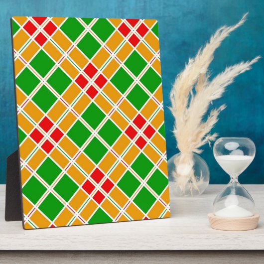 Helles Kariertes Argyl-Gelbgelbes Muster-Zubehör Fotoplatte (Seite)