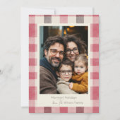 Helles Kariertes, gemütliches Foto Feiertagskarte (Vorderseite)