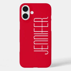 Helles Kirschrot, Personalisierter Jumbo-Individue iPhone 16 Plus Hülle