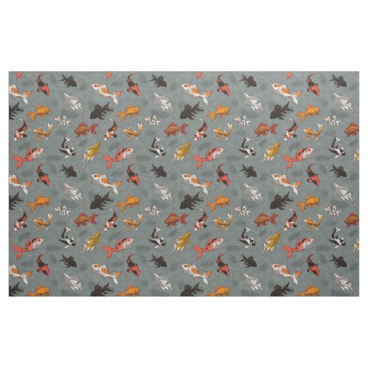 Helles Koi Fisch-Teich-Muster Stoff (Fat Quarter (45,7 x 55,9 cm))