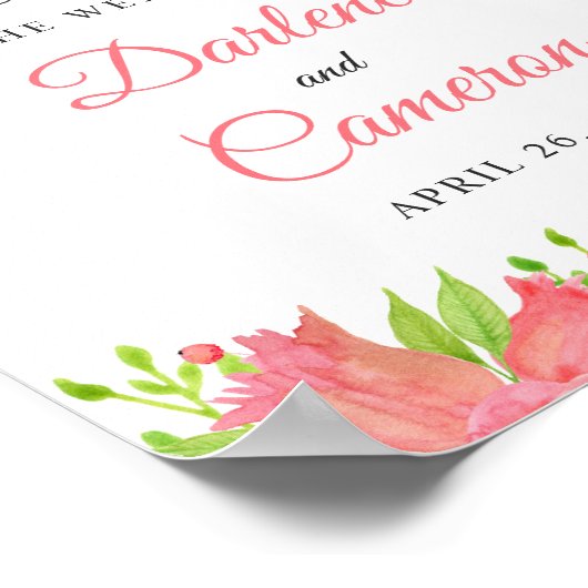 Helles Korallenzeichen Rosa Botanischer Garten Hoc Poster (Ecke)