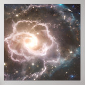 Helles kosmisches Nebel Rose Blossom Poster (Vorne)