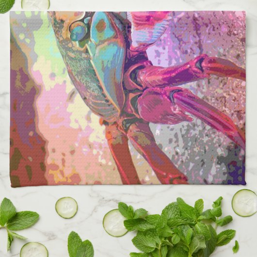 Helles Krabben-Geschirrtuch Handtuch (Gefaltet)