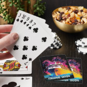 Helles Kreuzschiff mit Palmen, die Karten spielen Spielkarten (In Situ)