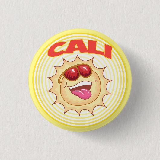 Helles Lächeln Cali Sun Button (Vorderseite)
