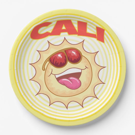Helles Lächeln Cali Sun Pappteller (Vorderseite)
