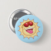 Helles Lächeln Sunshine Button (Vorne & Hinten)
