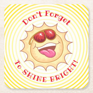 Helles Lächeln Sunshine Rechteckiger Pappuntersetzer